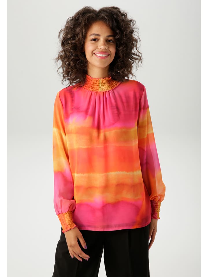 Aniston Bluzka w kolorze różowo-musztardowym rozmiar: 42