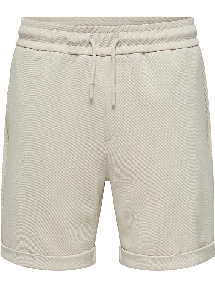ONLY & SONS Szorty dresowe "Kodyl" w kolorze beżowym rozmiar: L