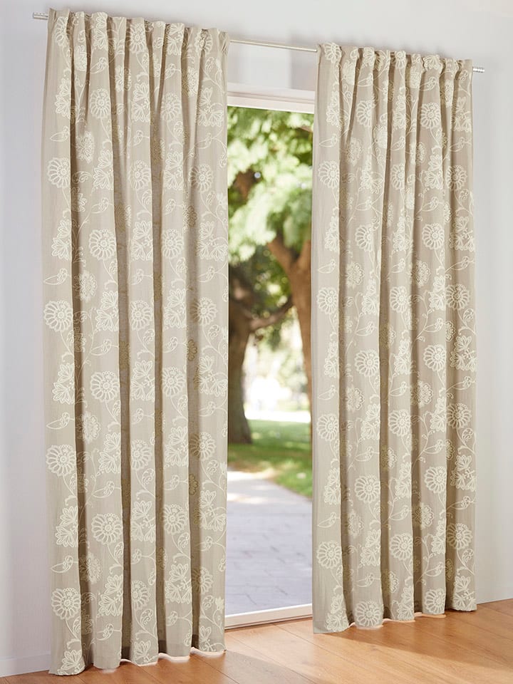 heine home Zasłona dekoracyjna w kolorze beżowym rozmiar: 145x130 cm