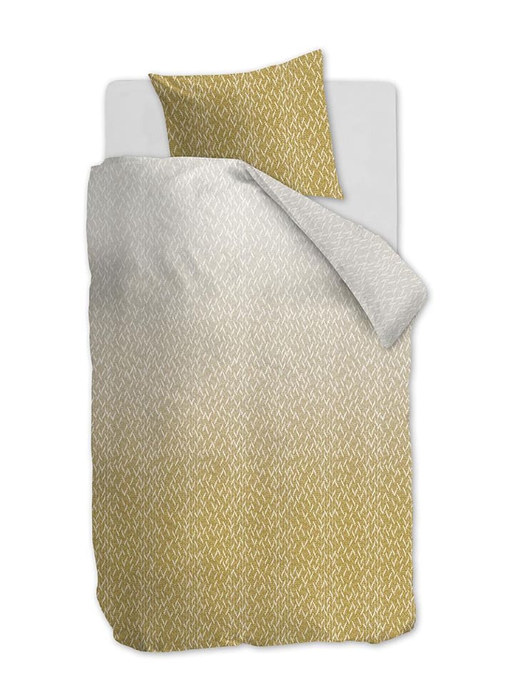 Ambiante Komplet pościeli satynowej "Bodie" w kolorze beżowo-musztardowym rozmiar: 135x200 cm