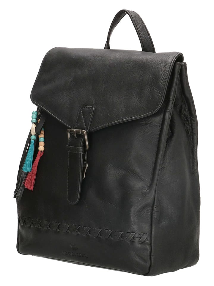 micmacbags Skórzany plecak "Friendship" w kolorze czarnym - 25 x 32 x 12 cm rozmiar: onesize