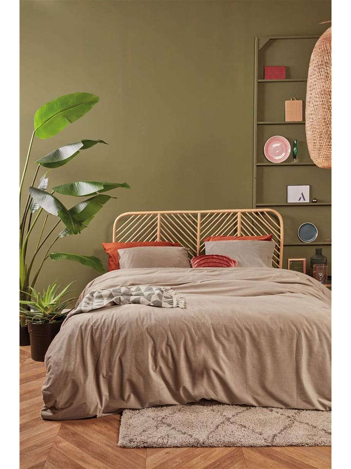 At Home Komplet pościeli sztruksowej "Cosy" w kolorze kremowym rozmiar: 155x220 cm