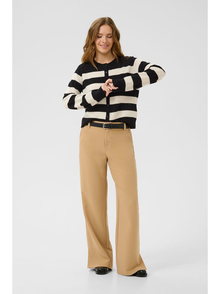 CULTURE Wełniany kardigan w kolorze czarno-białym rozmiar: S