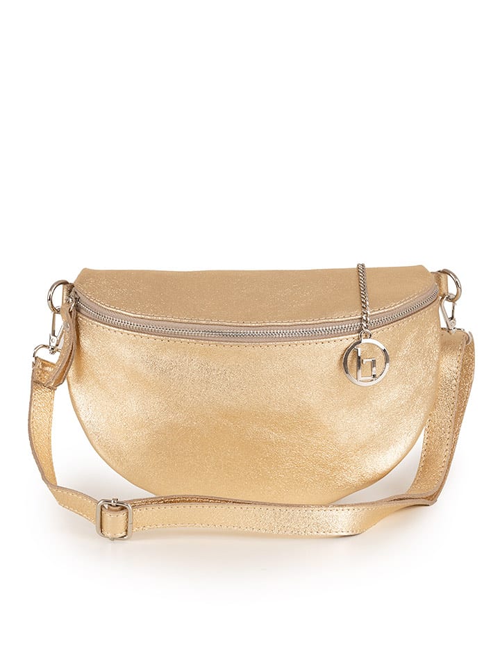 Lia Biassoni Skórzana saszetka "Scaffaiolo" w kolorze złotym - 31 x 20 x 1 cm rozmiar: onesize