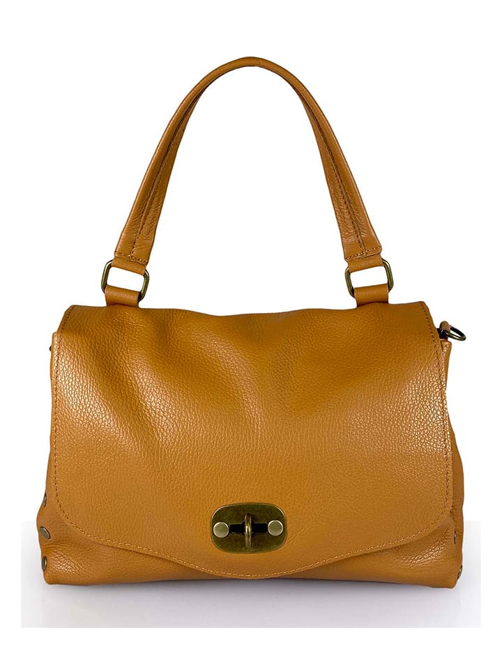 Mila Blu Skórzana torebka "Nespolo" w kolorze brązowym - 29 x 22 x 8 cm rozmiar: onesize