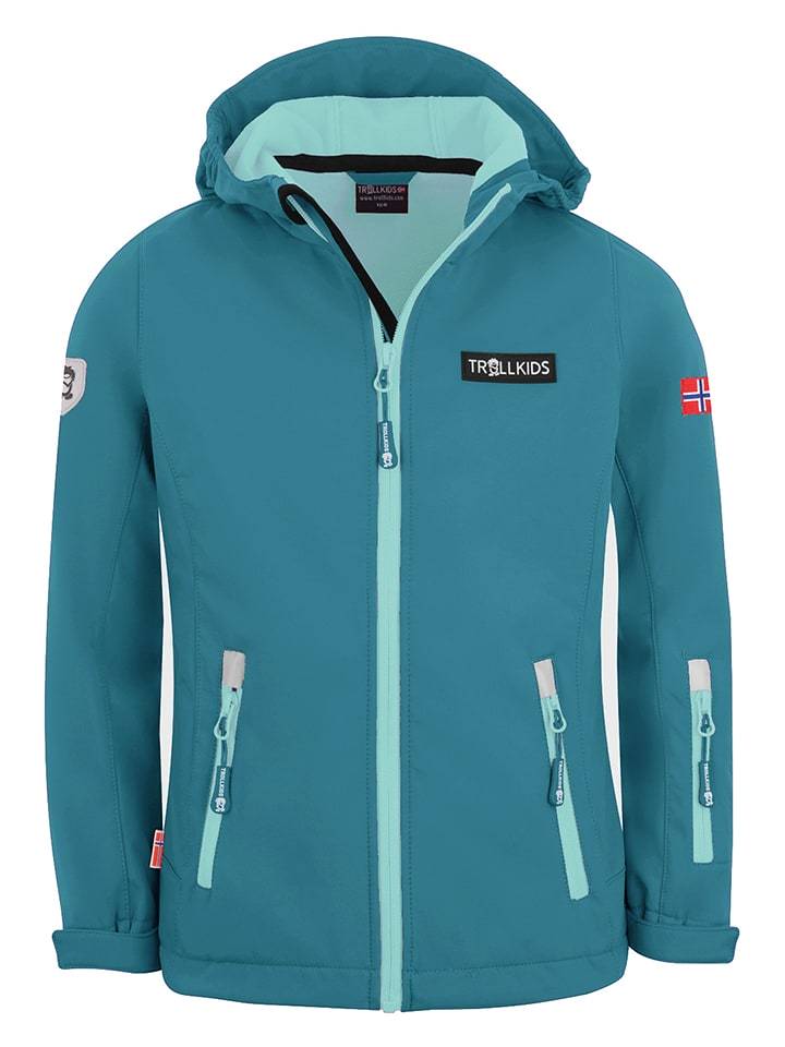 Trollkids Kurtka softshellowa "Oslofjord" w kolorze turkusowym rozmiar: 104
