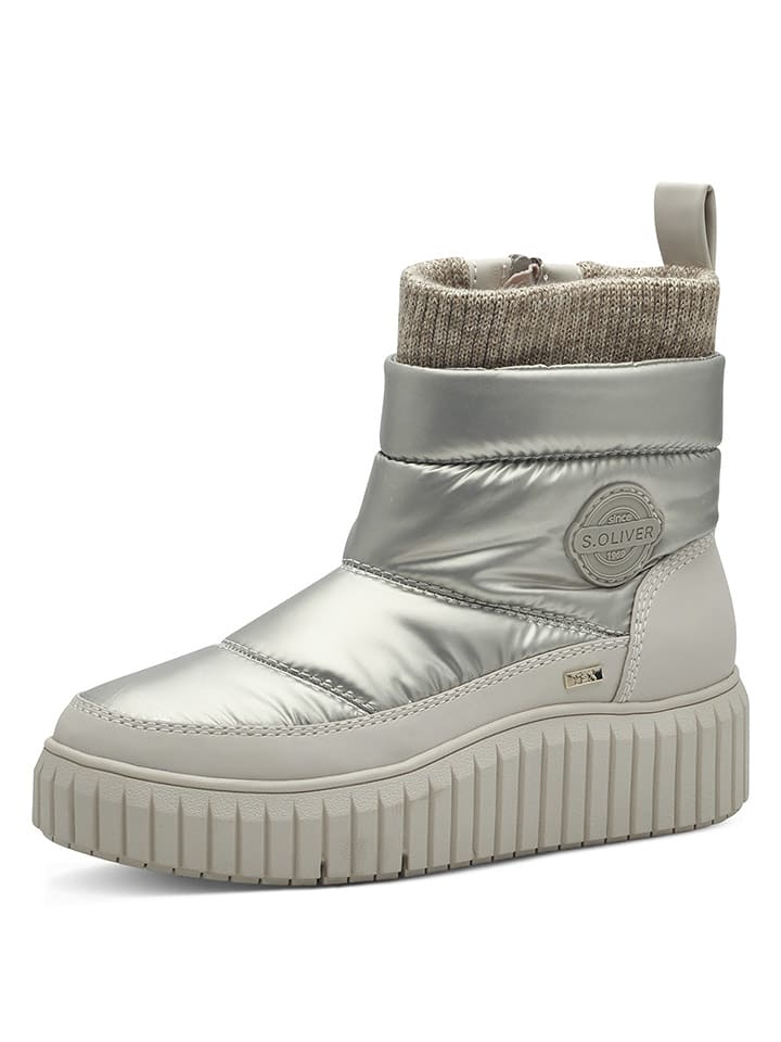 s.Oliver Botki zimowe w kolorze srebrnym rozmiar: 38