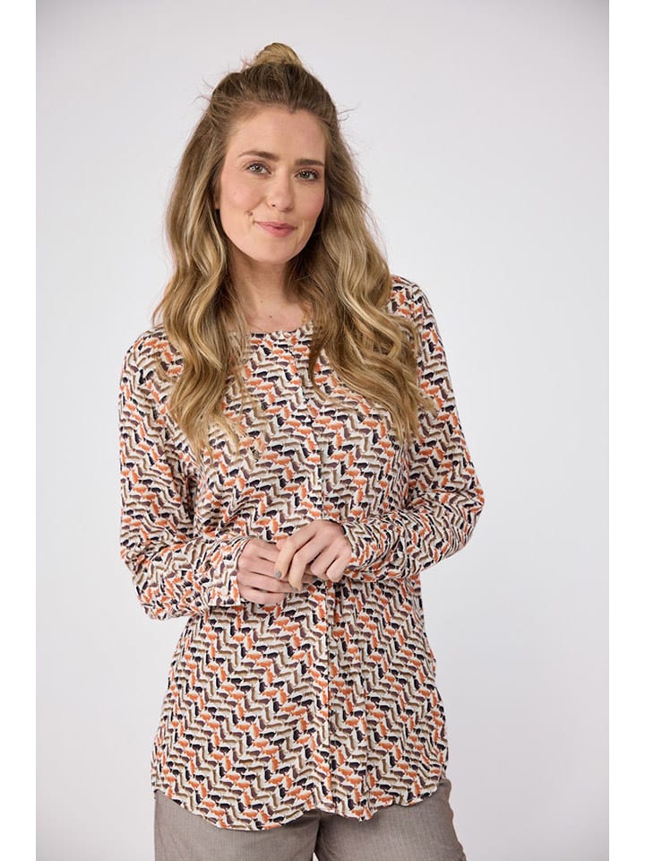 LIEBLINGSSTÜCK Bluzka "Rumi" w kolorze szarobrązowo-pomarańczowym rozmiar: 42
