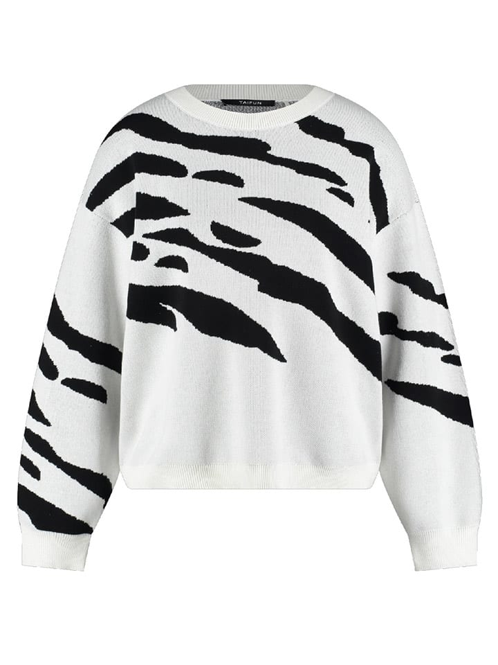 TAIFUN Sweter w kolorze biało-czarnym rozmiar: 42