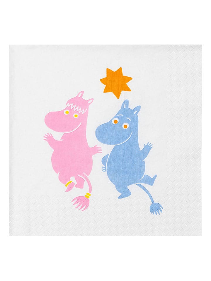 Moomin Serwetki (20 szt.) "Party" w kolorze błękitno-jasnoróżowym rozmiar: onesize