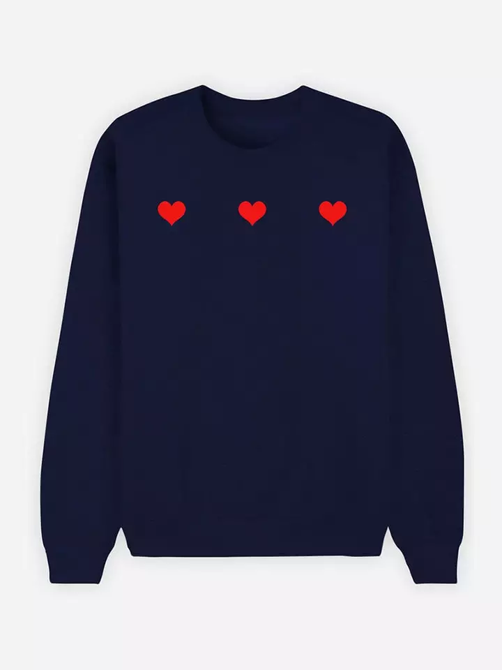 WOOOP Bluza "Trois Petits Coeurs" w kolorze granatowym rozmiar: XXL