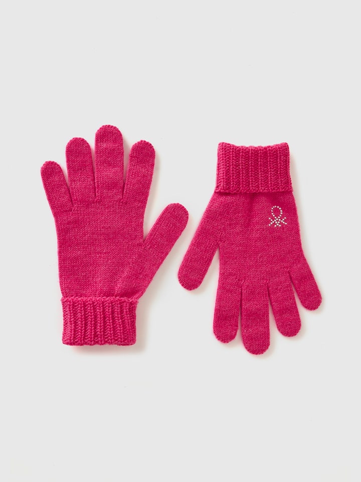Benetton Rękawiczki w kolorze różowym rozmiar: 168