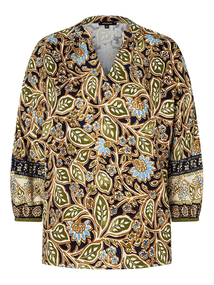 More & More Bluzka w kolorze jasnobrązowym ze wzorem rozmiar: 40