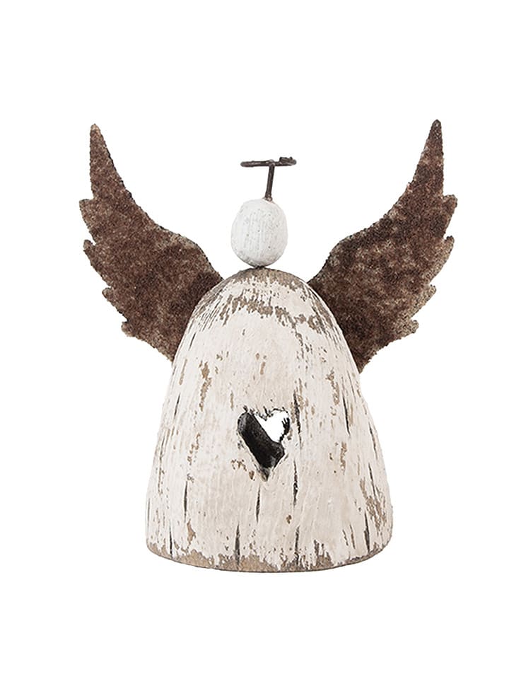 Clayre & Eef Figurka dekoracyjna "Engel" w kolorze białym - 11 x 11 x 5 cm rozmiar: onesize