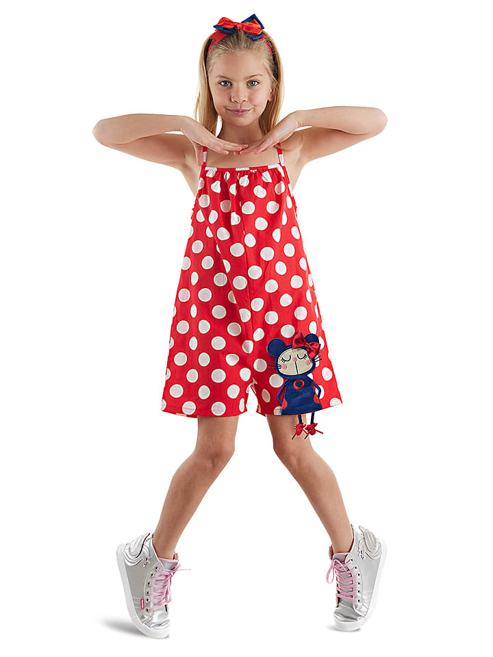 Denokids Sukienka "Cute Dots Poplin" w kolorze czerwonym rozmiar: 104