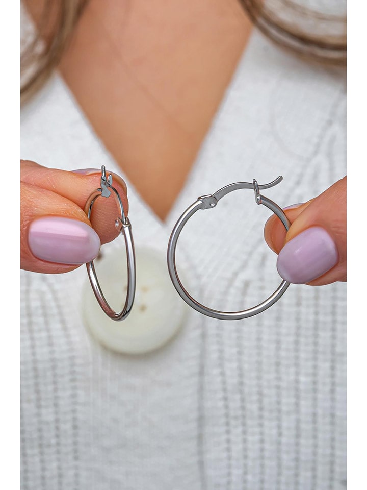 Heliophilia Srebrne kolczyki-kreole rozmiar: onesize