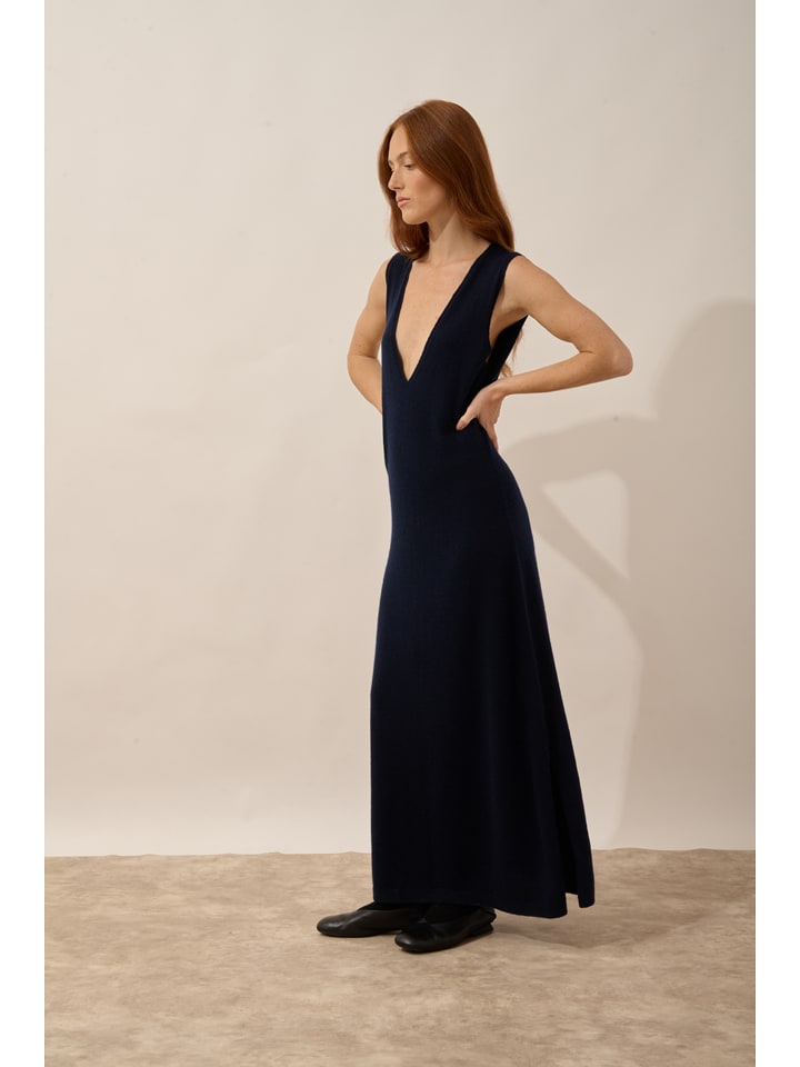 Just Cashmere Kaszmirowa sukienka "Tessa" w kolorze czarnym rozmiar: M