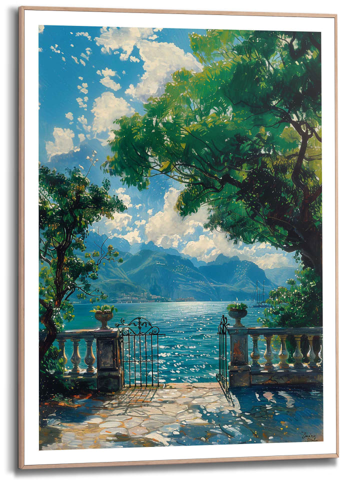 Orangewallz Druk artystyczny "Italian Terrace" w ramce rozmiar: 50x70 cm