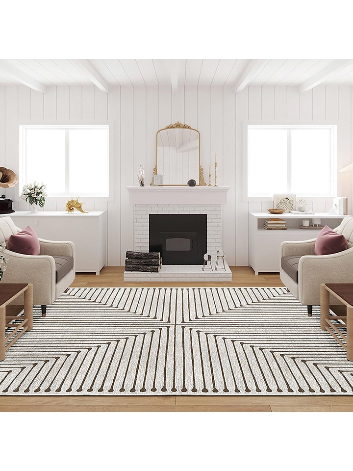 Conceptum Hypnose Dywan ''Kece-Fr55'' w kolorze kremowo-brązowym rozmiar: 100x200 cm