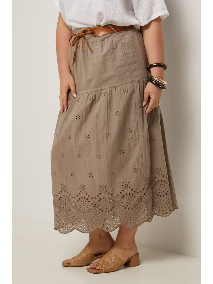 Curvy Lady Spódnica w kolorze jasnobrązowym rozmiar: 44/46