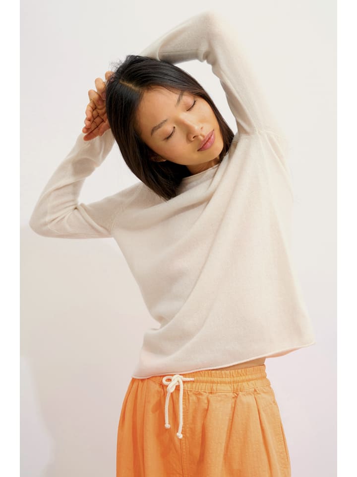 AUTHENTIC CASHMERE Kaszmirowy sweter "Criou" w kolorze białym rozmiar: L