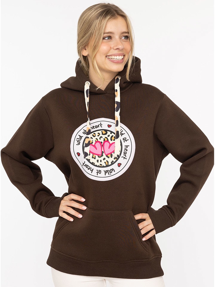 Zwillingsherz Bluza "Kelly" w kolorze brązowym rozmiar: L/XL