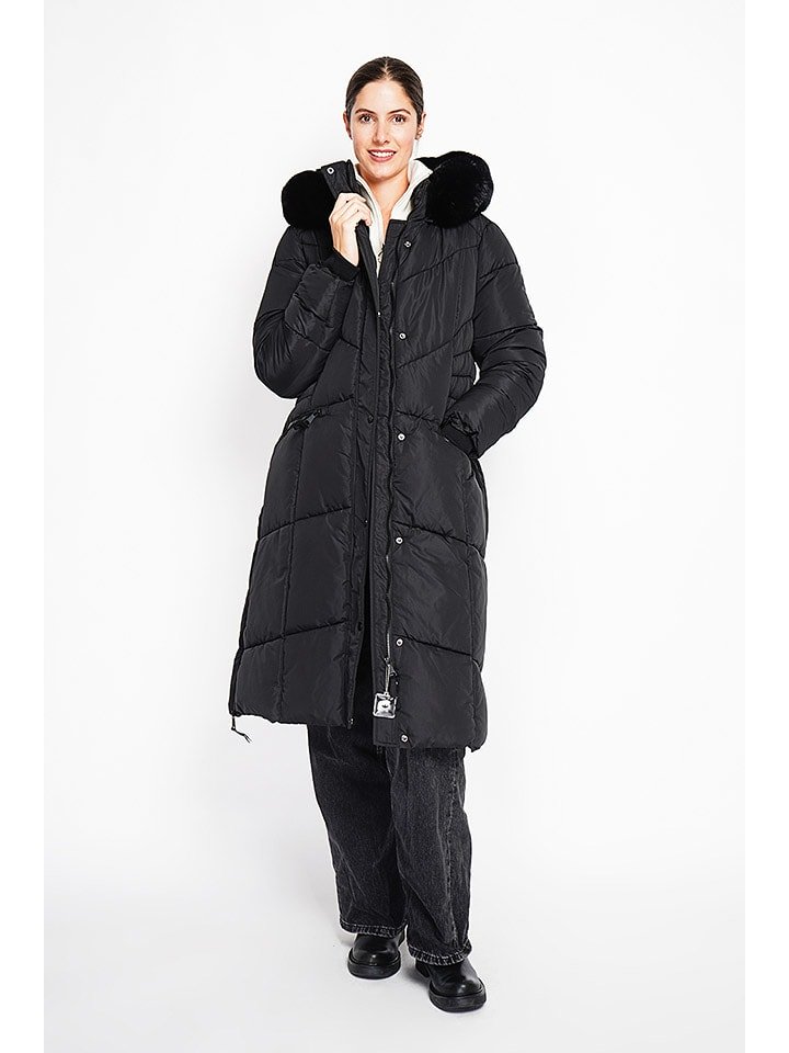 ASSUILI Płaszcz pikowany w kolorze czarnym rozmiar: 34