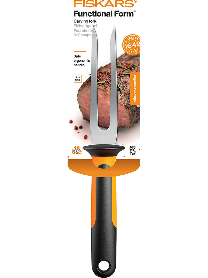 Fiskars Widelec "Functional Form" w kolorze czarno-pomarańczowym do mięsa - wys. 30 cm rozmiar: onesize