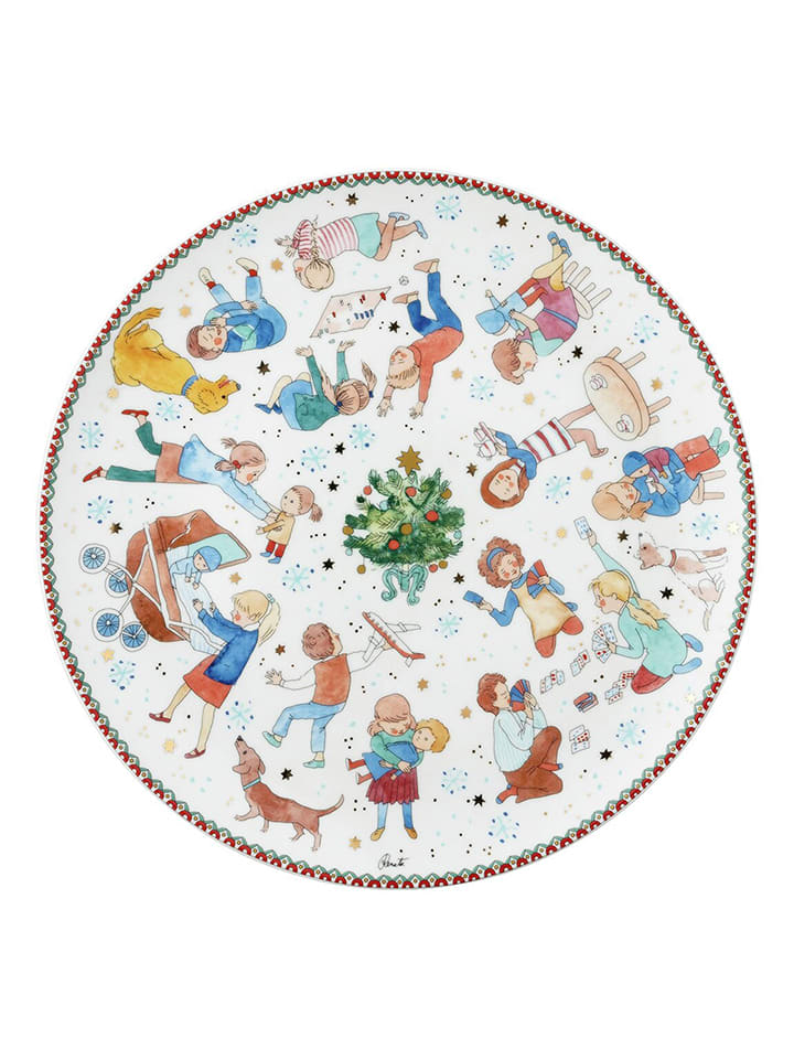 Hutschenreuther Talerz w kolorze biało-niebiesko-jasnobrązowym na ciastka - Ø 28 cm rozmiar: onesize