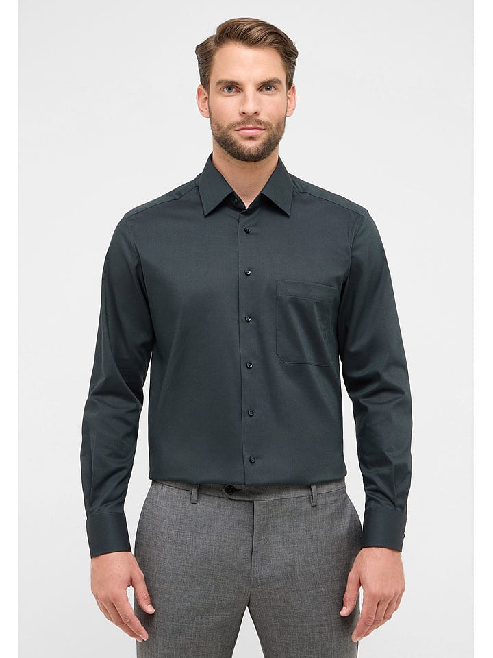 Eterna Koszula - Modern fit - w kolorze ciemnozielonym rozmiar: 48