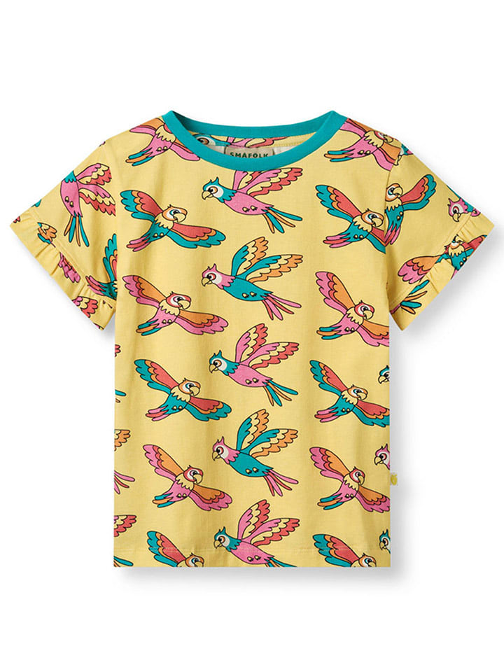 Småfolk Koszulka w kolorze żółtym ze wzorem rozmiar: 104/110