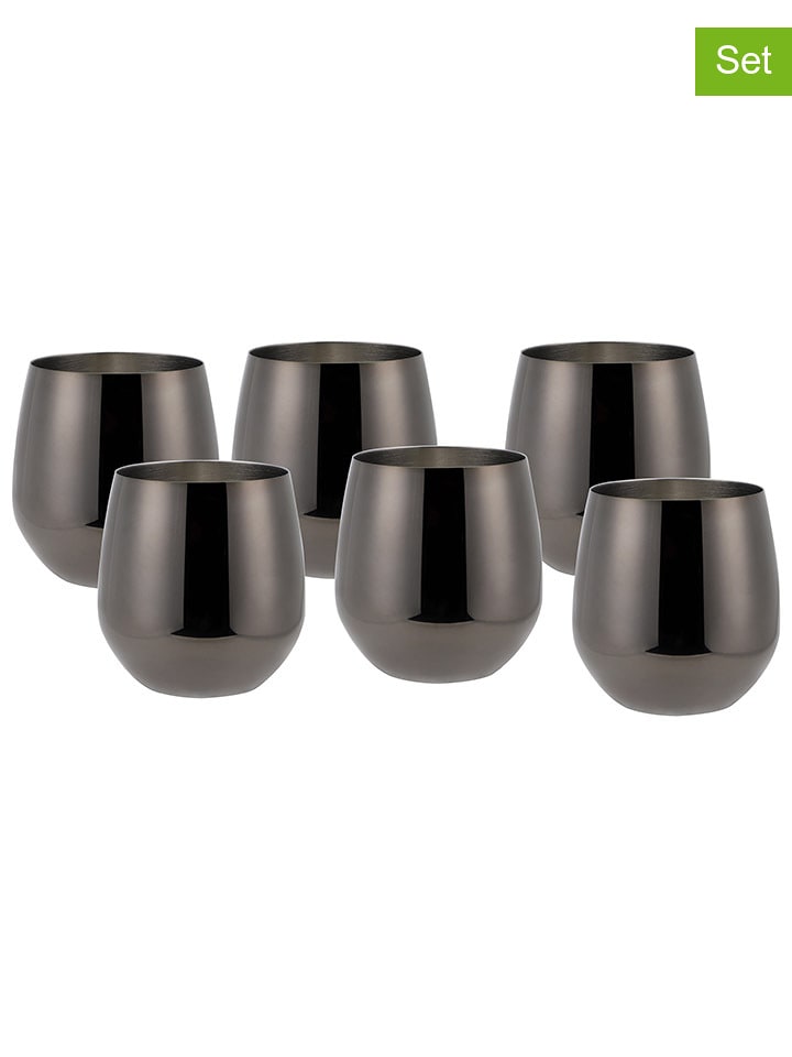 Echtwerk Kubki (6 szt.) w kolorze czarnym do wina - 500 ml rozmiar: onesize