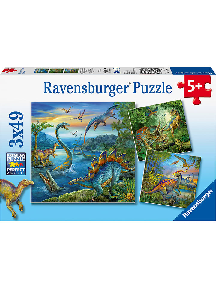 Ravensburger 49-częściowe puzzle (3 szt.) "Fascination with dinosaurs" - 5+ rozmiar: onesize