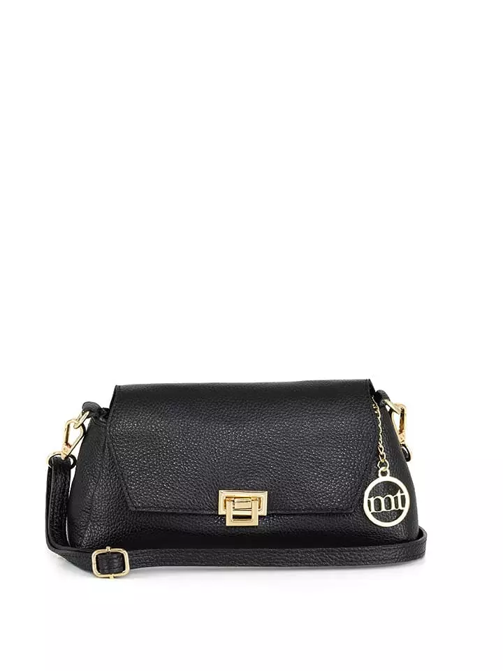Mia Tomazzi Skórzana torebka "Berbera" w kolorze czarnym - 27 x 16 x 8 cm rozmiar: onesize