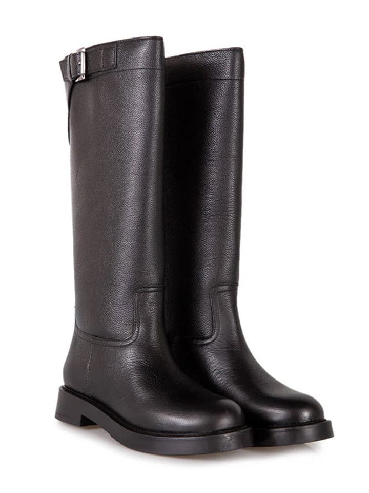 Tamaris Skórzane kozaki w kolorze czarnym rozmiar: 42