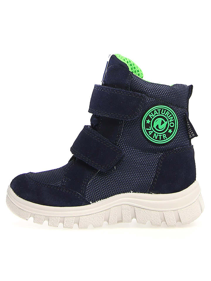 Naturino Skórzane botki "Geminae 2" w kolorze granatowo-zielonym rozmiar: 26