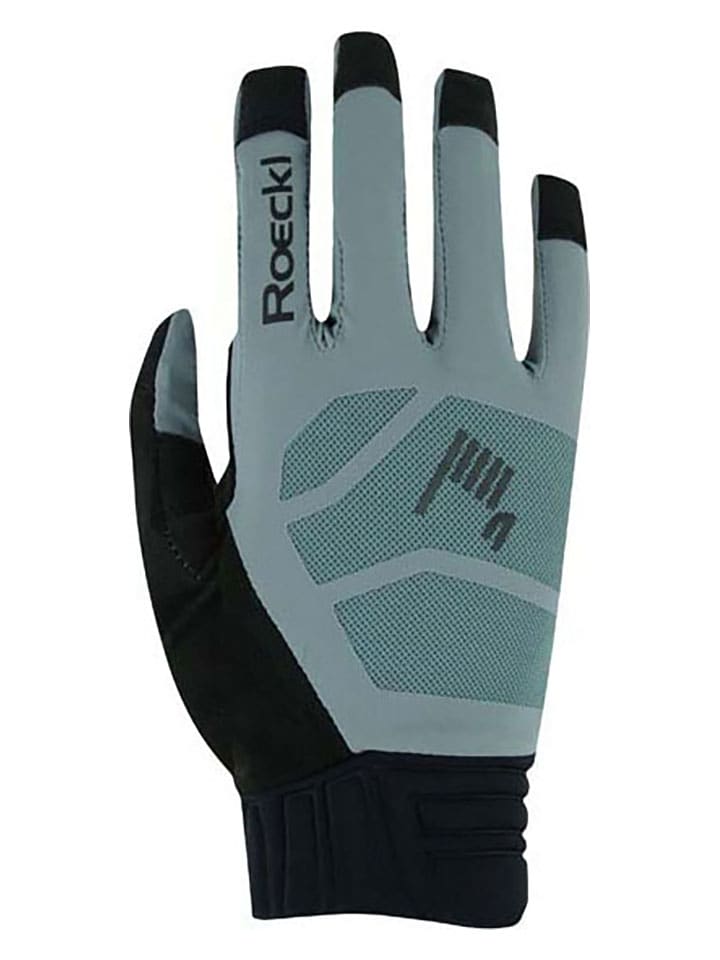 Roeckl SPORTS Rękawiczki kolarskie "Murnau" w kolorze czarno-turkusowym rozmiar: 10,5
