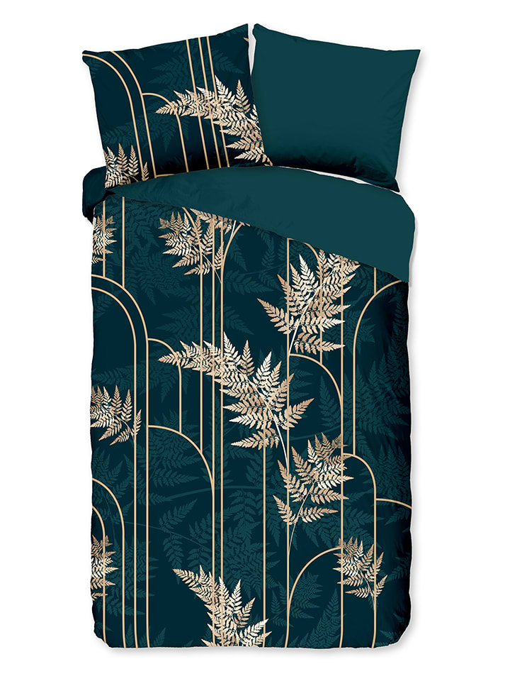 Pure Komplet pościeli "Malak" w kolorze granatowo-morsko-złotym z mikrofibry rozmiar: 200x220 cm