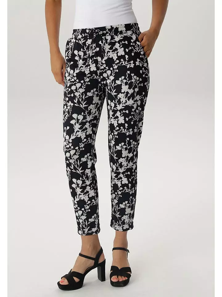 Aniston Spodnie w kolorze czarno-białym rozmiar: 48