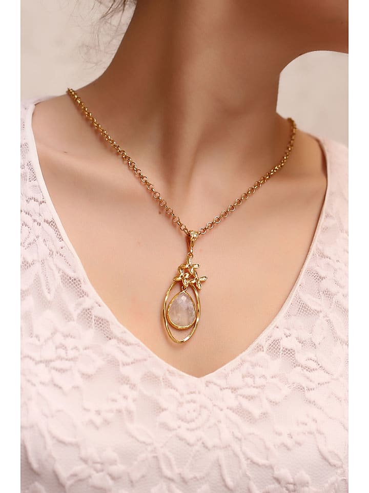 L'Atelier de Gaia Pozłacany naszyjnik z zawieszką - dł. 45 cm rozmiar: onesize