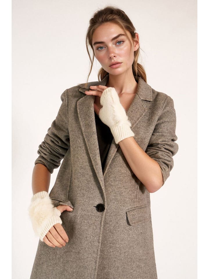 Lucky Bees Ocieplacze rąk w kolorze kremowym rozmiar: onesize