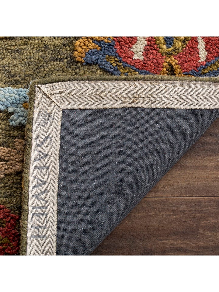 Safavieh Wełniany dywan w kolorze zielonym ze wzorem rozmiar: 201x274 cm