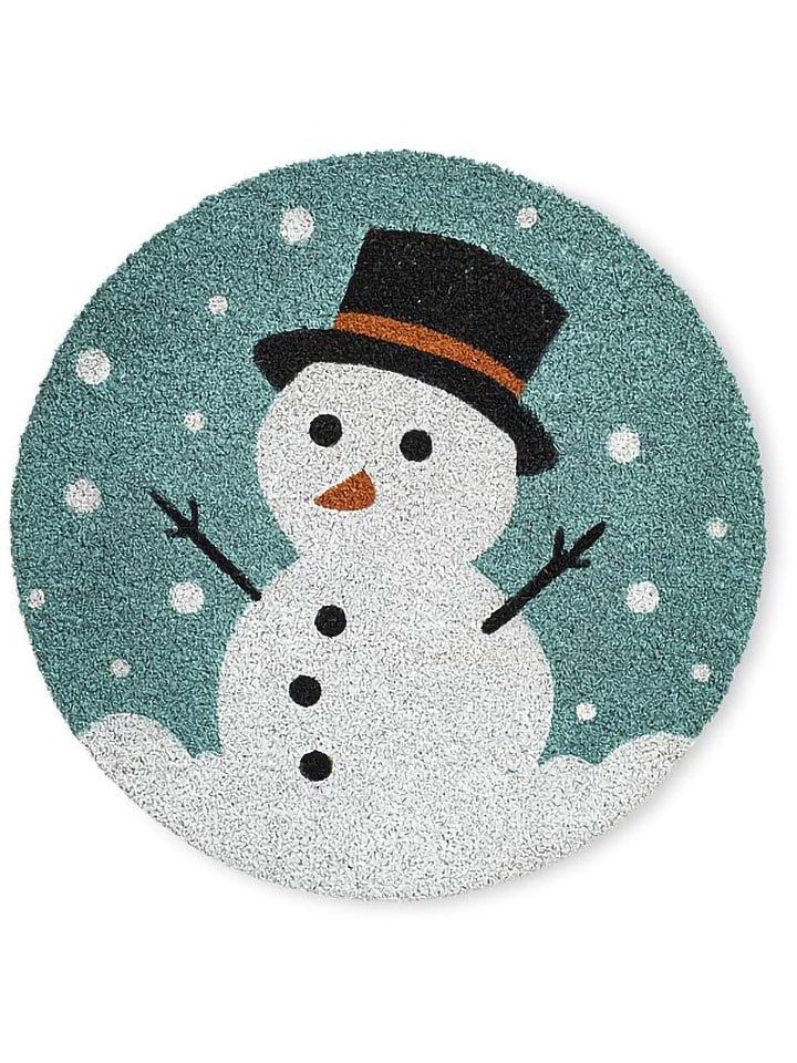 Madre Selva Wycieraczka "Navidad" w kolorze niebiesko-białym - Ø 65 cm rozmiar: onesize