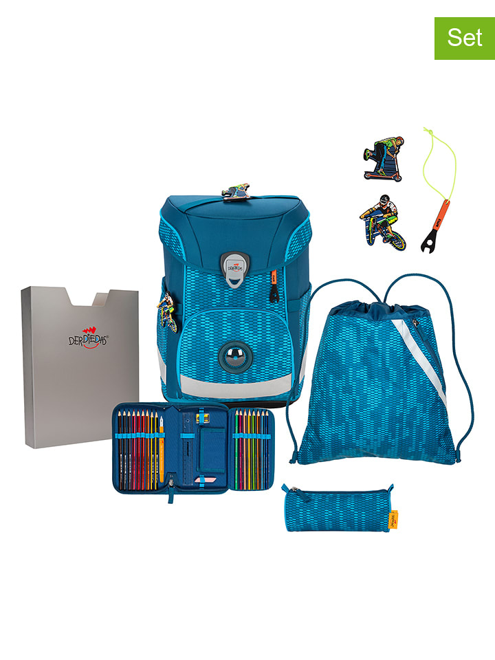 DerDieDas 6-częściowy zestaw szkolny "Trendsport" w kolorze niebieskim rozmiar: onesize