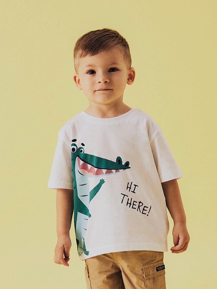 name it Koszulka "Helge" w kolorze biało-turkusowym rozmiar: 92