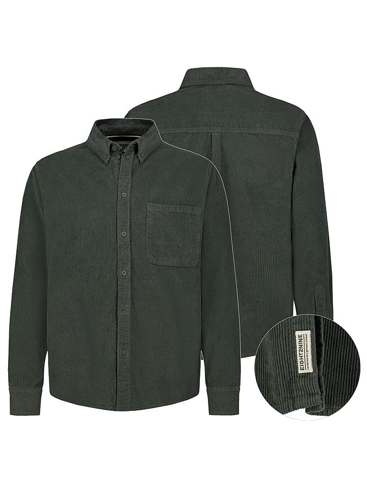 Eight2Nine Koszula sztruksowa w kolorze ciemnozielonym rozmiar: S