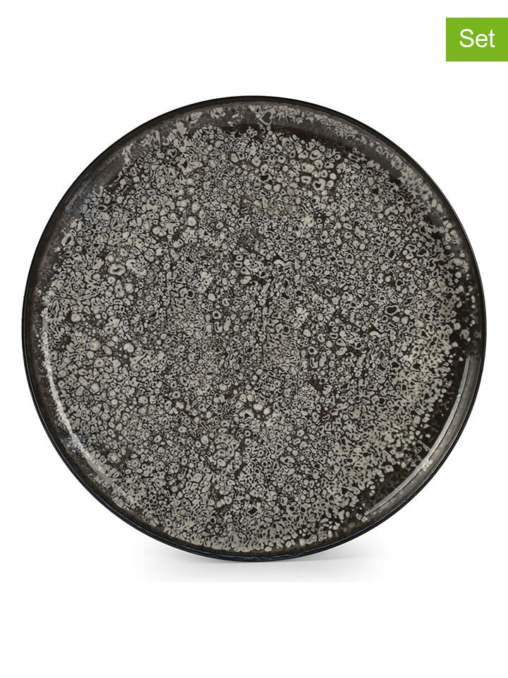 Salt and Pepper Talerze obiadowe (2 szt.) "Gravel" w kolorze czarnym - Ø 27 cm rozmiar: onesize