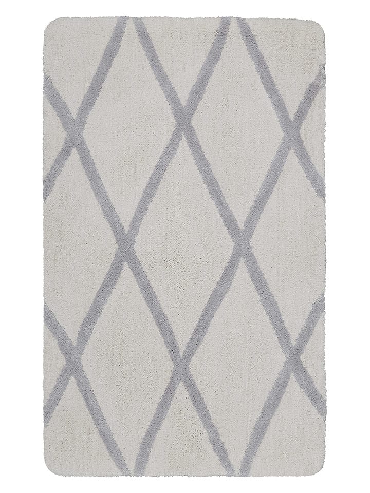Homie Living Dywanik łazienkowy "San Bosa" w kolorze srebrno-beżowym rozmiar: 70x120 cm