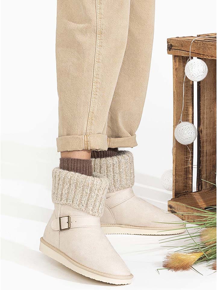 Blackfield Botki zimowe "Kylie" w kolorze kremowym rozmiar: 37