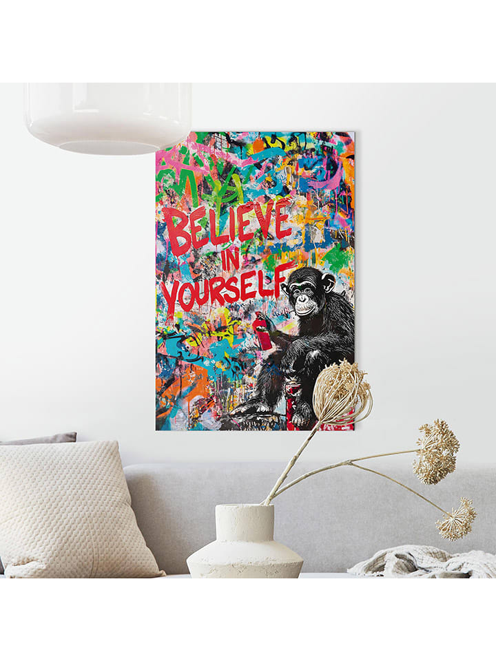 Orangewallz Druk artystyczny "Monkey Graffiti Quote" rozmiar: 60x90 cm
